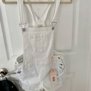 White mini overalls